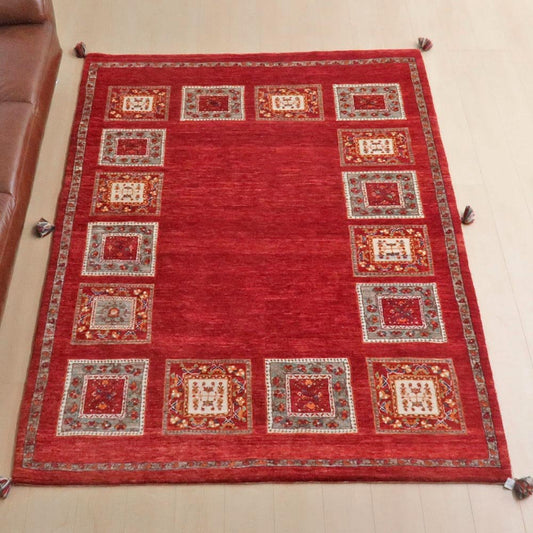 プレミアムギャッベ/ホシナマイ(ルリバフ) 221×159cm(HL-27778)