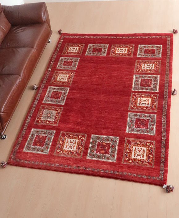 プレミアムギャッベ/ホシナマイ(ルリバフ) 221×159cm(HL-27778)