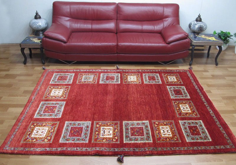 プレミアムギャッベ/ホシナマイ(ルリバフ) 221×159cm(HL-27778)