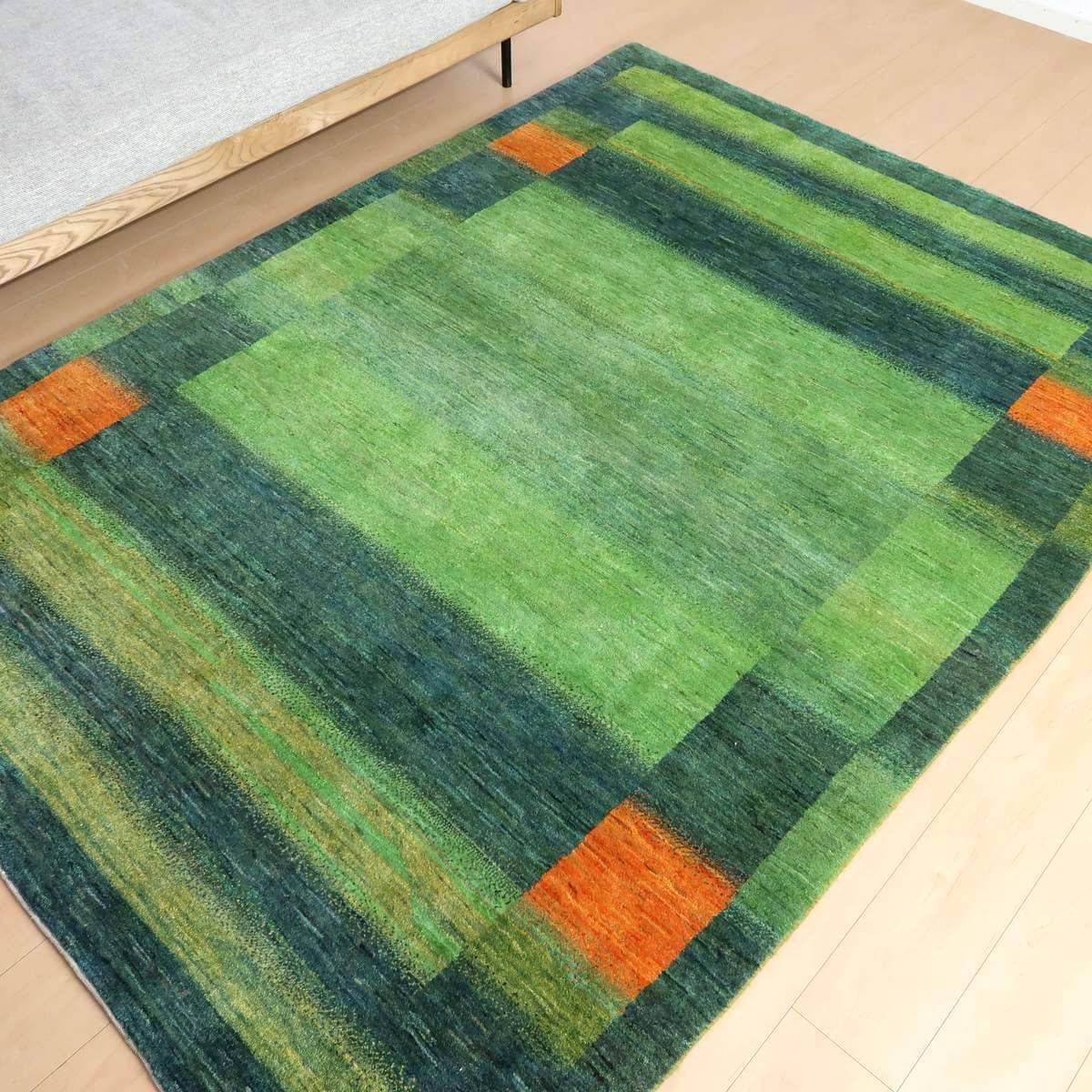 プレミアムギャッベ/ホシナマイ(ルリバフ) 242×174cm(HL-28272)