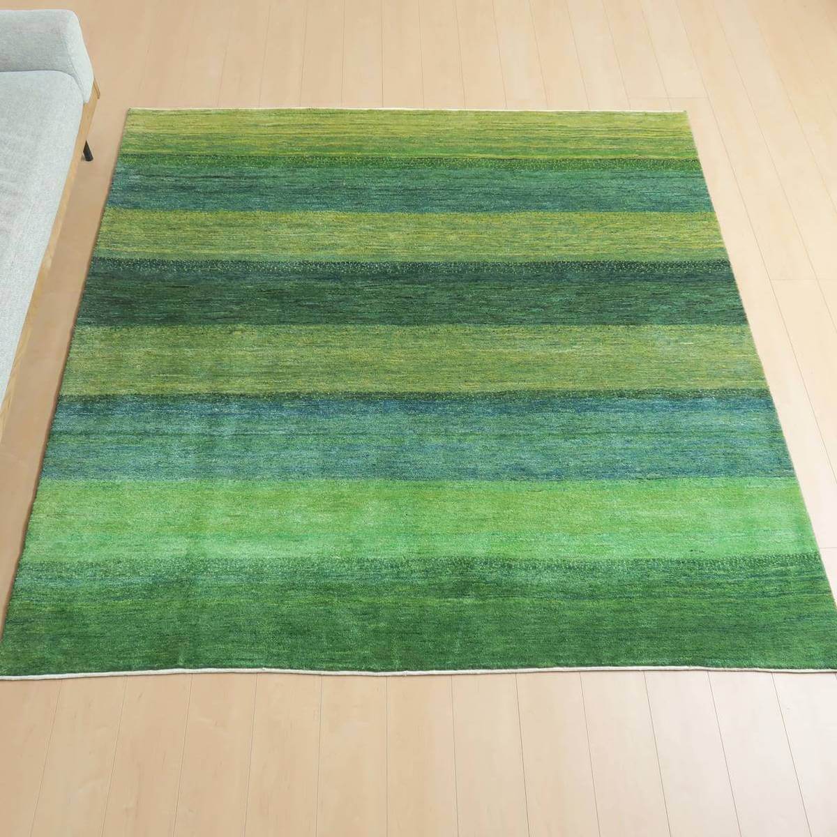 プレミアムギャッベ/ホシナマイ(ルリバフ) 206×203cm(HL-31154)