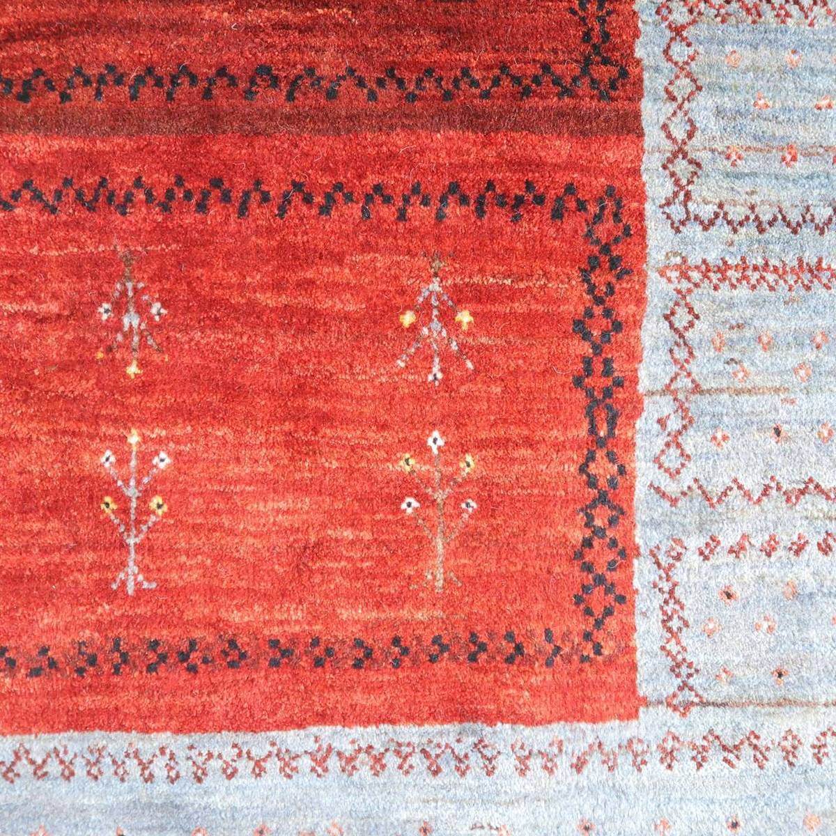 プレミアムギャッベ/ホシナマイ(ルリバフ) 232×206cm(HL-32043)