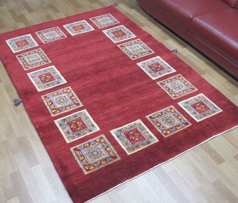 プレミアムギャッベ/ホシナマイ(ルリバフ) 226×156cm(HL-34026)