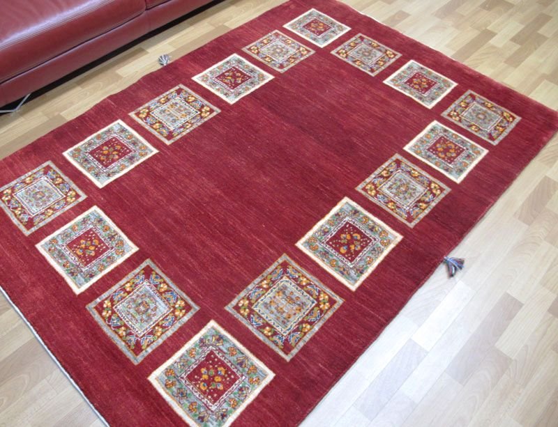 プレミアムギャッベ/ホシナマイ(ルリバフ) 226×156cm(HL-34026)