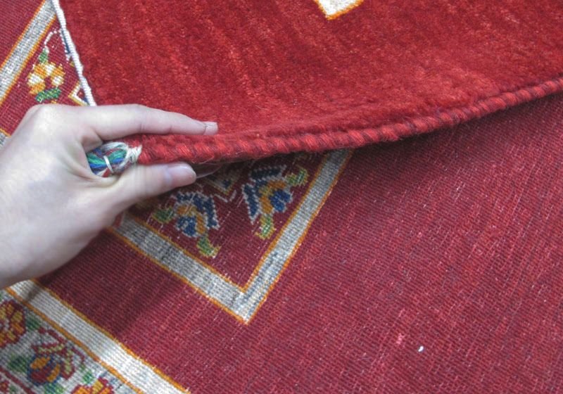 プレミアムギャッベ/ホシナマイ(ルリバフ) 226×156cm(HL-34026)