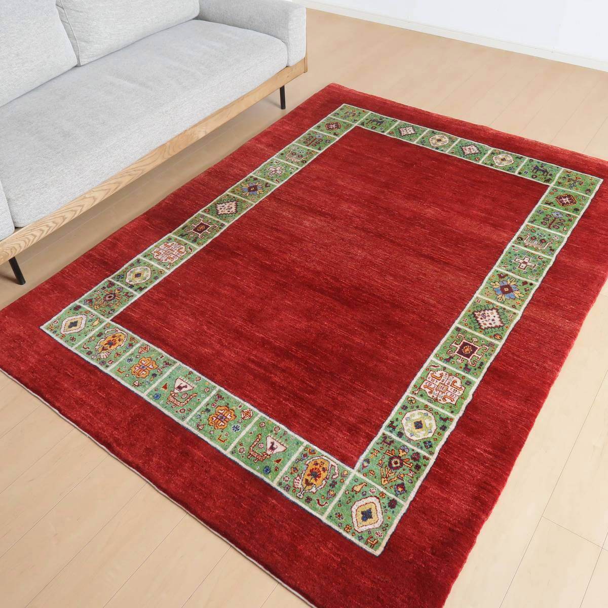 プレミアムギャッベ/ホシナマイ(ルリバフ) 228×169cm(HL-35537)