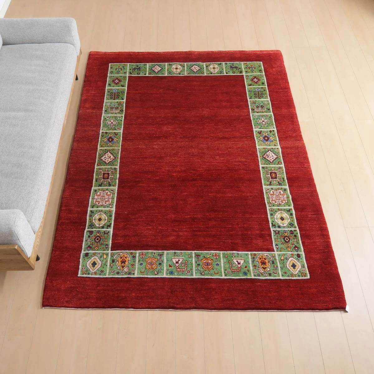 プレミアムギャッベ/ホシナマイ(ルリバフ) 228×169cm(HL-35537)