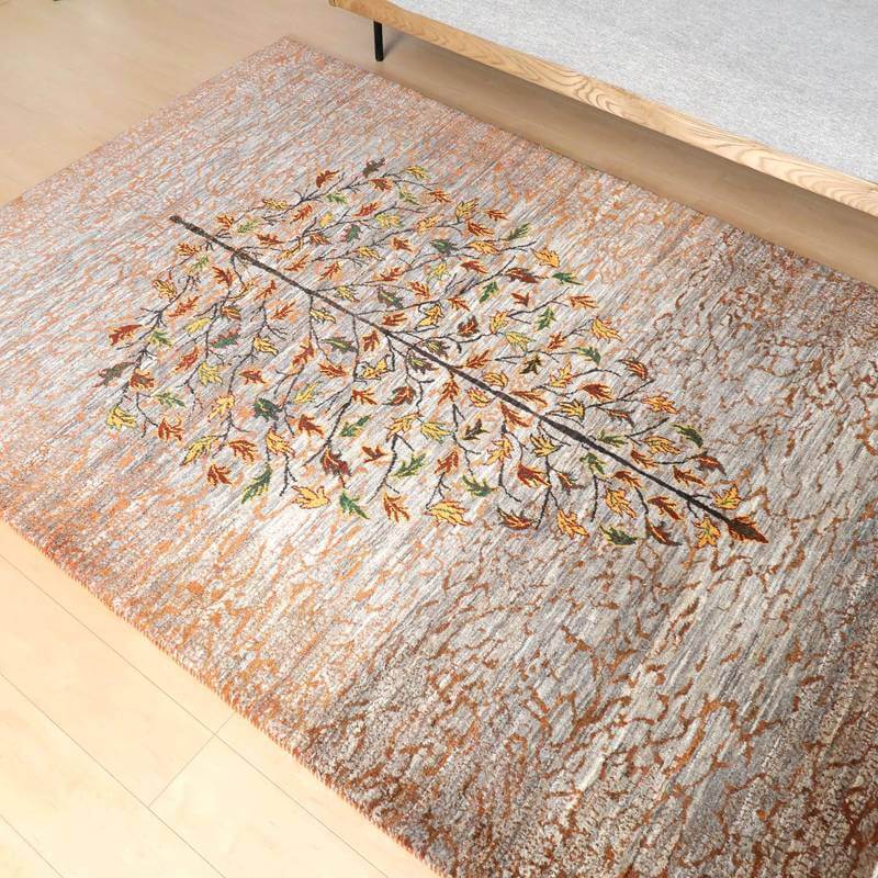 プレミアムギャッベ/ホシナマイ(ルリバフ) 244×168cm(HL-37205)