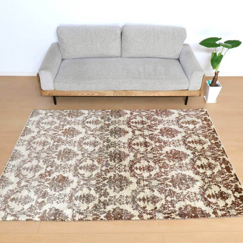 プレミアムギャッベ/ホシナマイ(ルリバフ) 211×145cm(HL-38976)