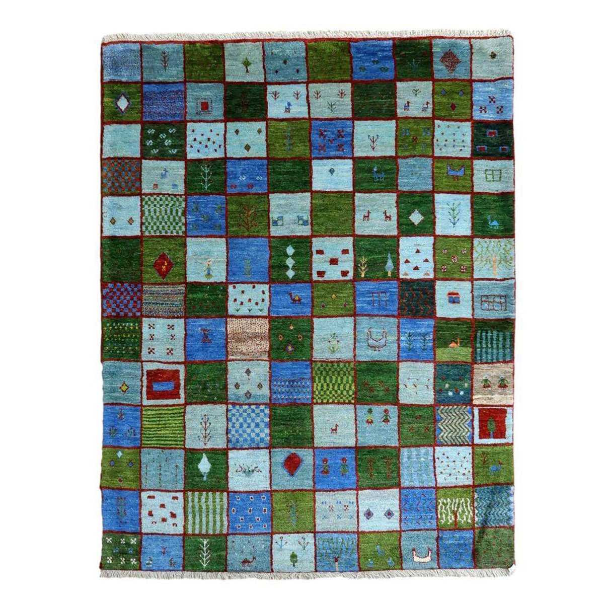 プレミアムギャッベ/ホシナマイ(カシュクリ) 195×155cm(HL-42272)