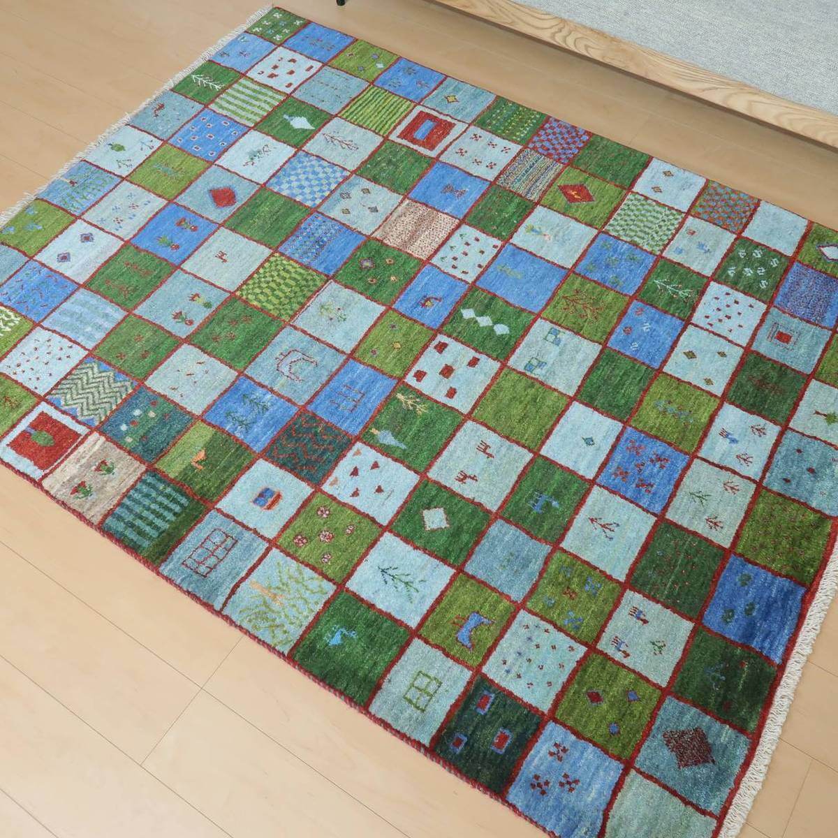 プレミアムギャッベ/ホシナマイ(カシュクリ) 195×155cm(HL-42272)