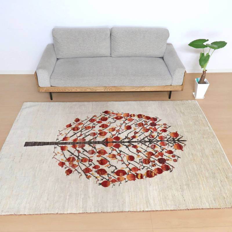 プレミアムギャッベ/ホシナマイ(ルリバフ) 232×163cm(HL-50236)