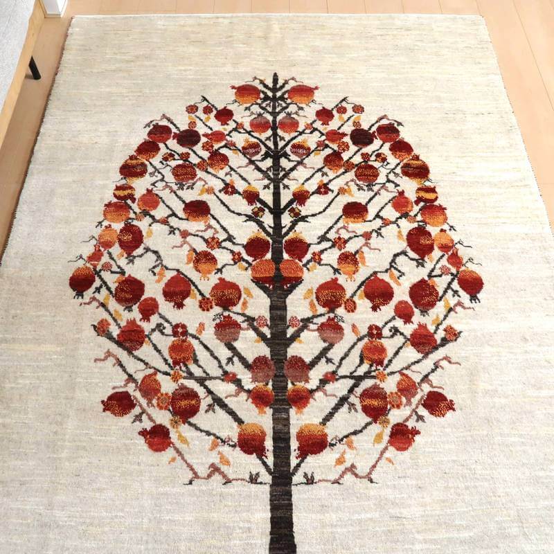 プレミアムギャッベ/ホシナマイ(ルリバフ) 232×163cm(HL-50236)
