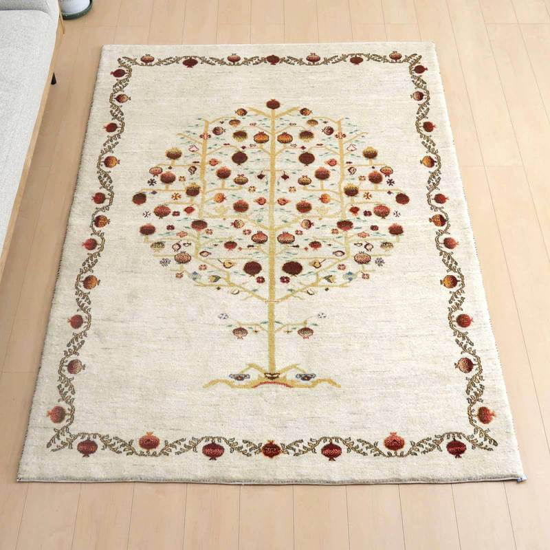 プレミアムギャッベ/ホシナマイ(ルリバフ) 205×146cm(HL-55363)