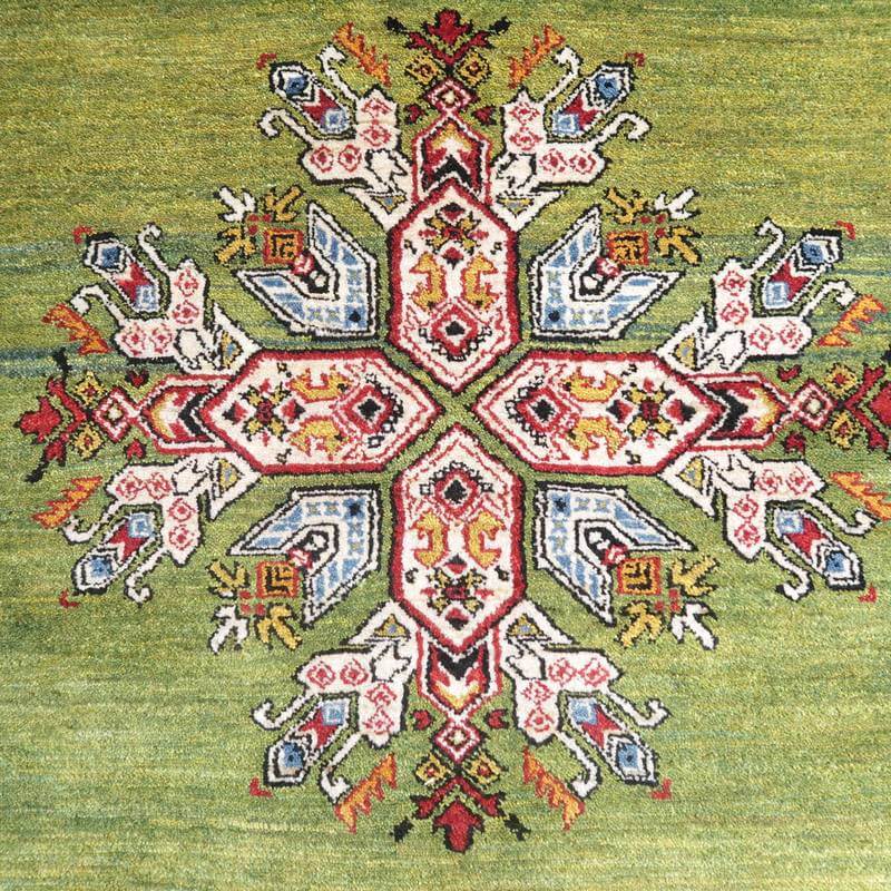 プレミアムギャッベ/ホシナマイ(ルリバフ) 198×155cm(HL-69388)