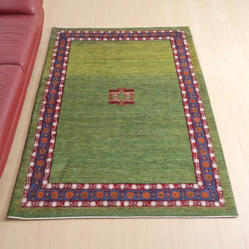 プレミアムギャッベ/ホシナマイ(ルリバフ) 220×151cm(HL-71209)