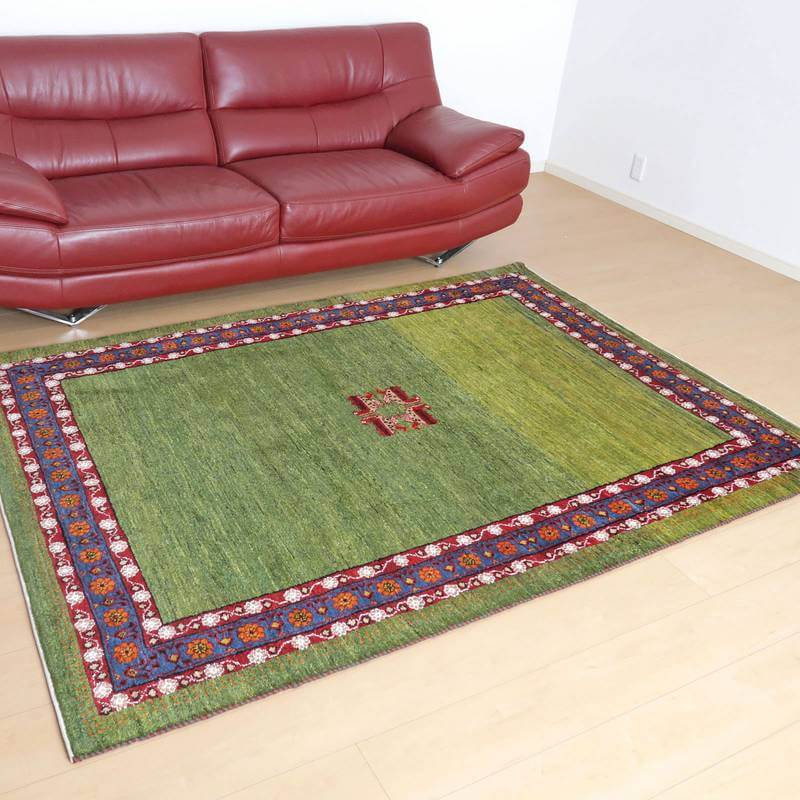 プレミアムギャッベ/ホシナマイ(ルリバフ) 220×151cm(HL-71209)