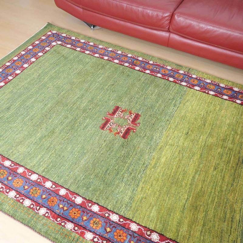 プレミアムギャッベ/ホシナマイ(ルリバフ) 220×151cm(HL-71209)