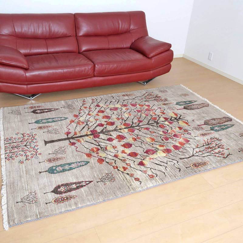 プレミアムギャッベ/ホシナマイ(ルリバフ) 225×151cm(HL-71624)