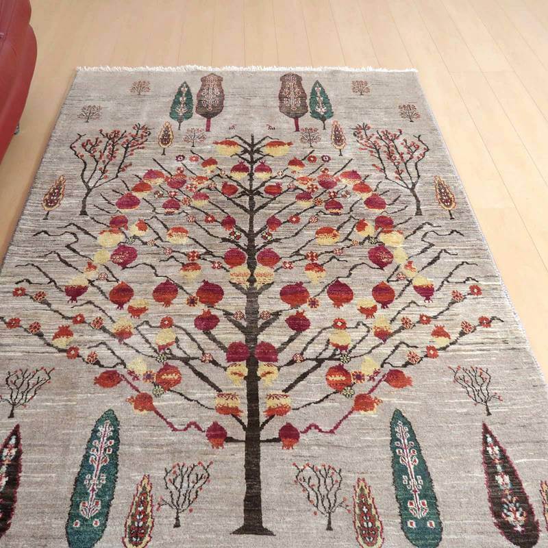 プレミアムギャッベ/ホシナマイ(ルリバフ) 225×151cm(HL-71624)