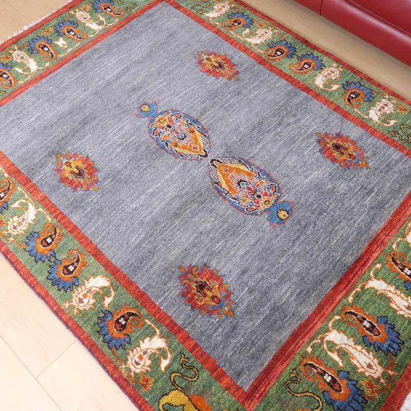 プレミアムギャッベ/ホシナマイ(ルリバフ) 204×154cm(HL-72648)