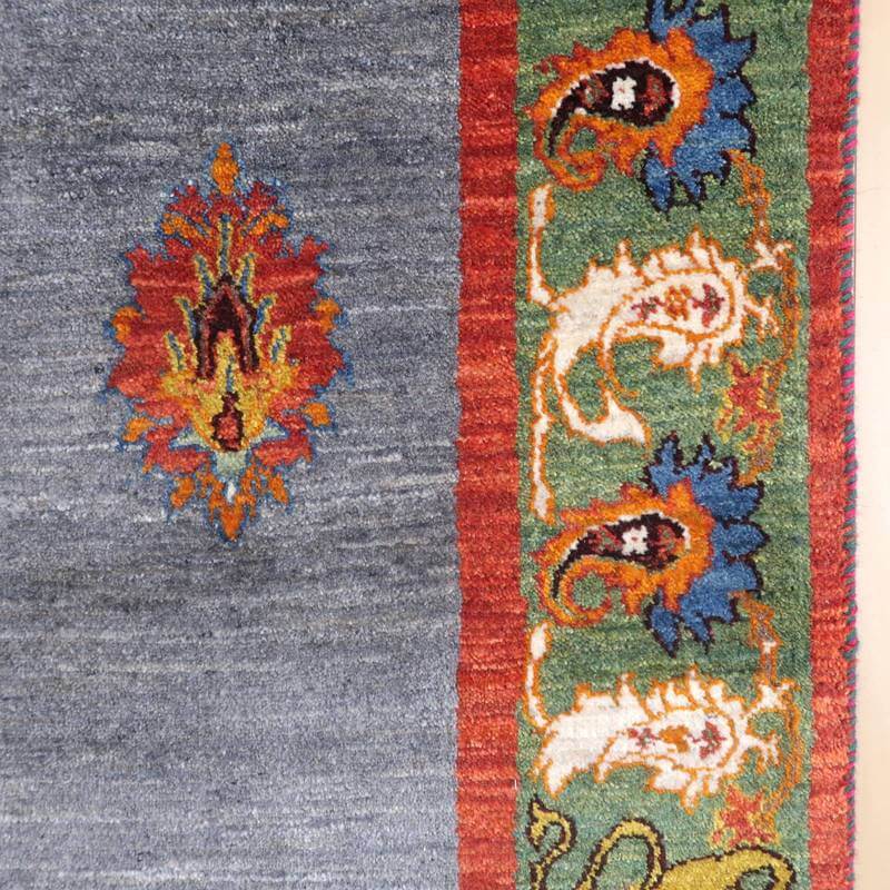 プレミアムギャッベ/ホシナマイ(ルリバフ) 204×154cm(HL-72648)