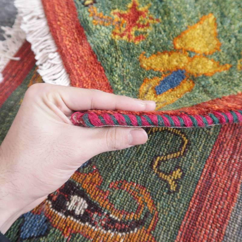 プレミアムギャッベ/ホシナマイ(ルリバフ) 204×154cm(HL-72648)