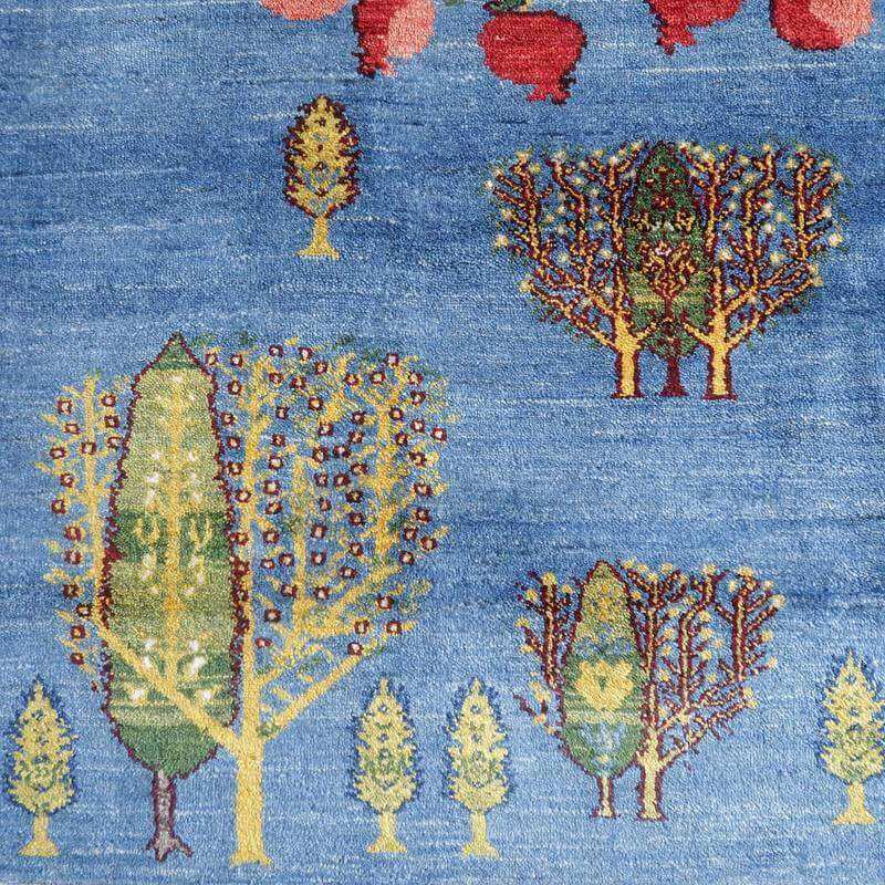 プレミアムギャッベ/ホシナマイ(ルリバフ) 221×156cm(HL-73284)