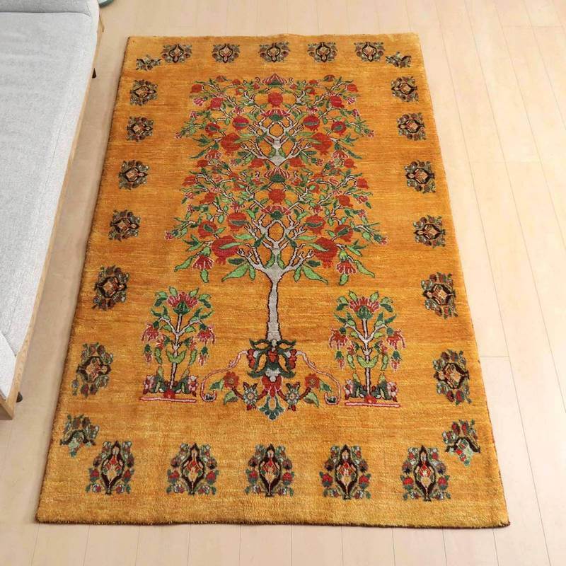 プレミアムギャッベ/ホシナマイ(ルリバフ) 233×143cm(HL-83653)