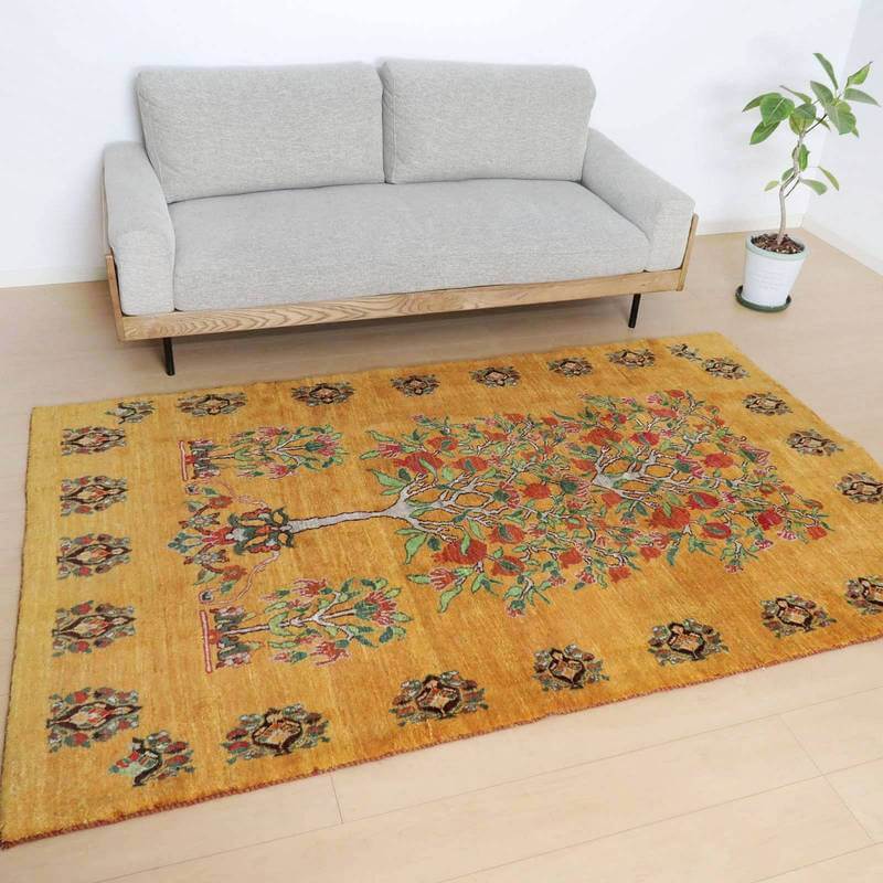 プレミアムギャッベ/ホシナマイ(ルリバフ) 233×143cm(HL-83653)