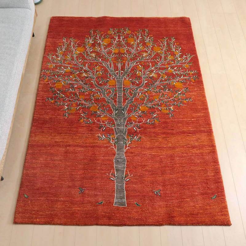 プレミアムギャッベ/ホシナマイ(ルリバフ) 207×151cm(HL-89407)