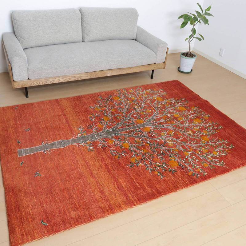 プレミアムギャッベ/ホシナマイ(ルリバフ) 207×151cm(HL-89407)