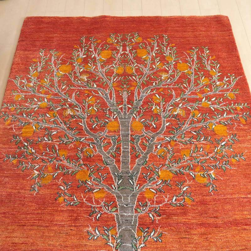 プレミアムギャッベ/ホシナマイ(ルリバフ) 207×151cm(HL-89407)