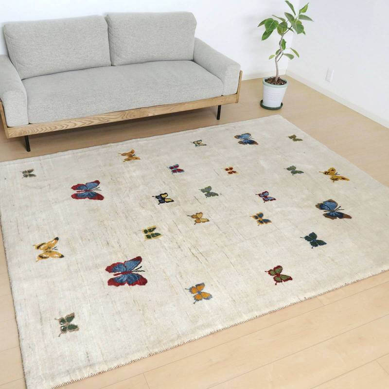 プレミアムギャッベ/ホシナマイ(ルリバフ) 242×180cm(HL-91243)