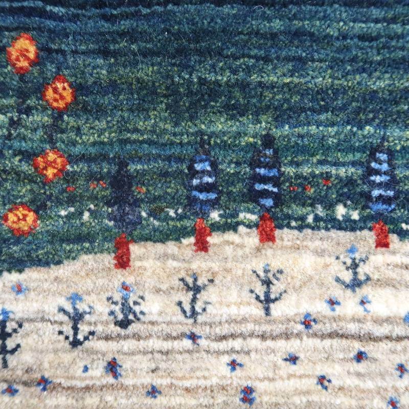 プレミアムギャッベ/ホシナマイ(ルリバフ) 140×79cm(HM-10880)