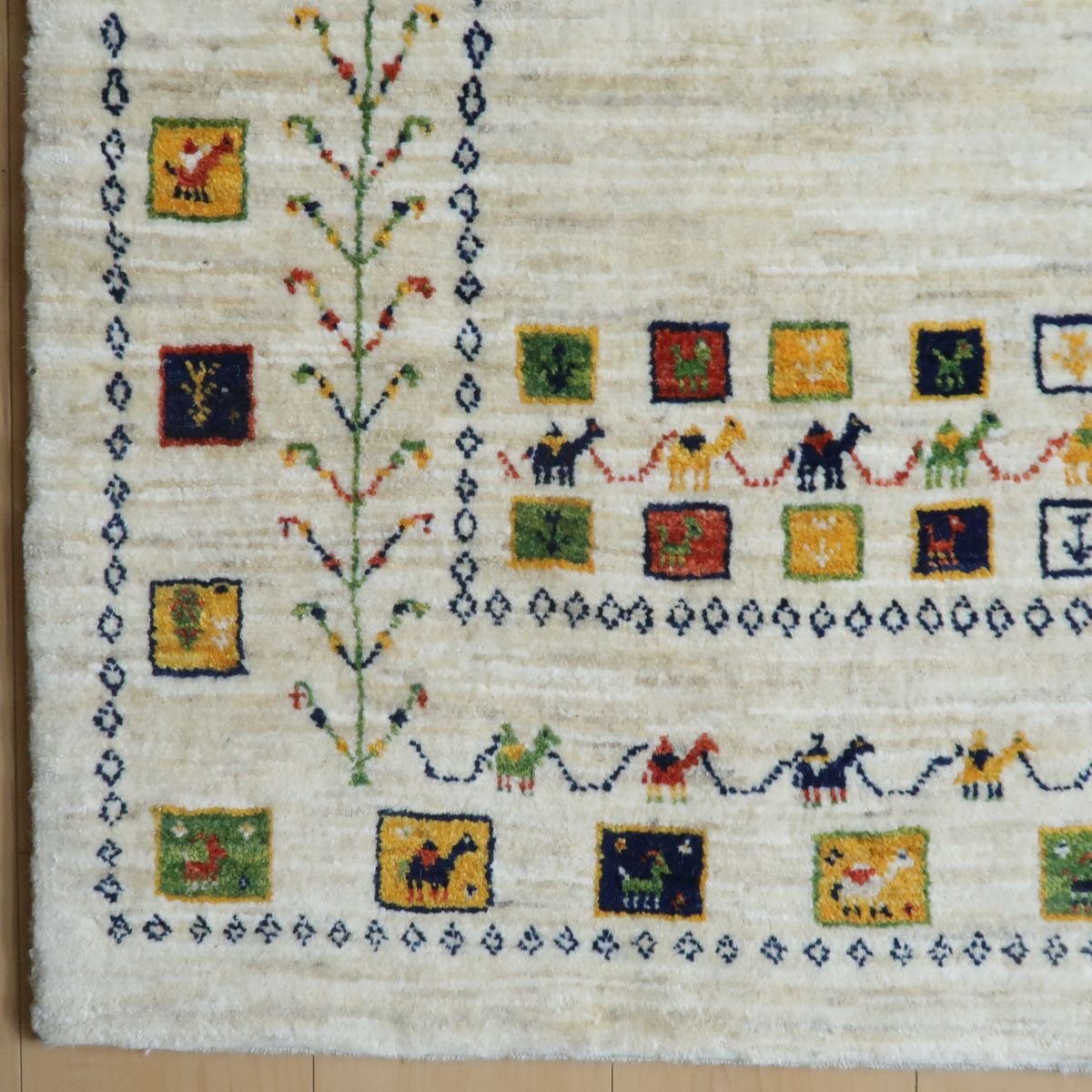 ギャッベ(ルリバフ) 145×114cm(HM-11196)