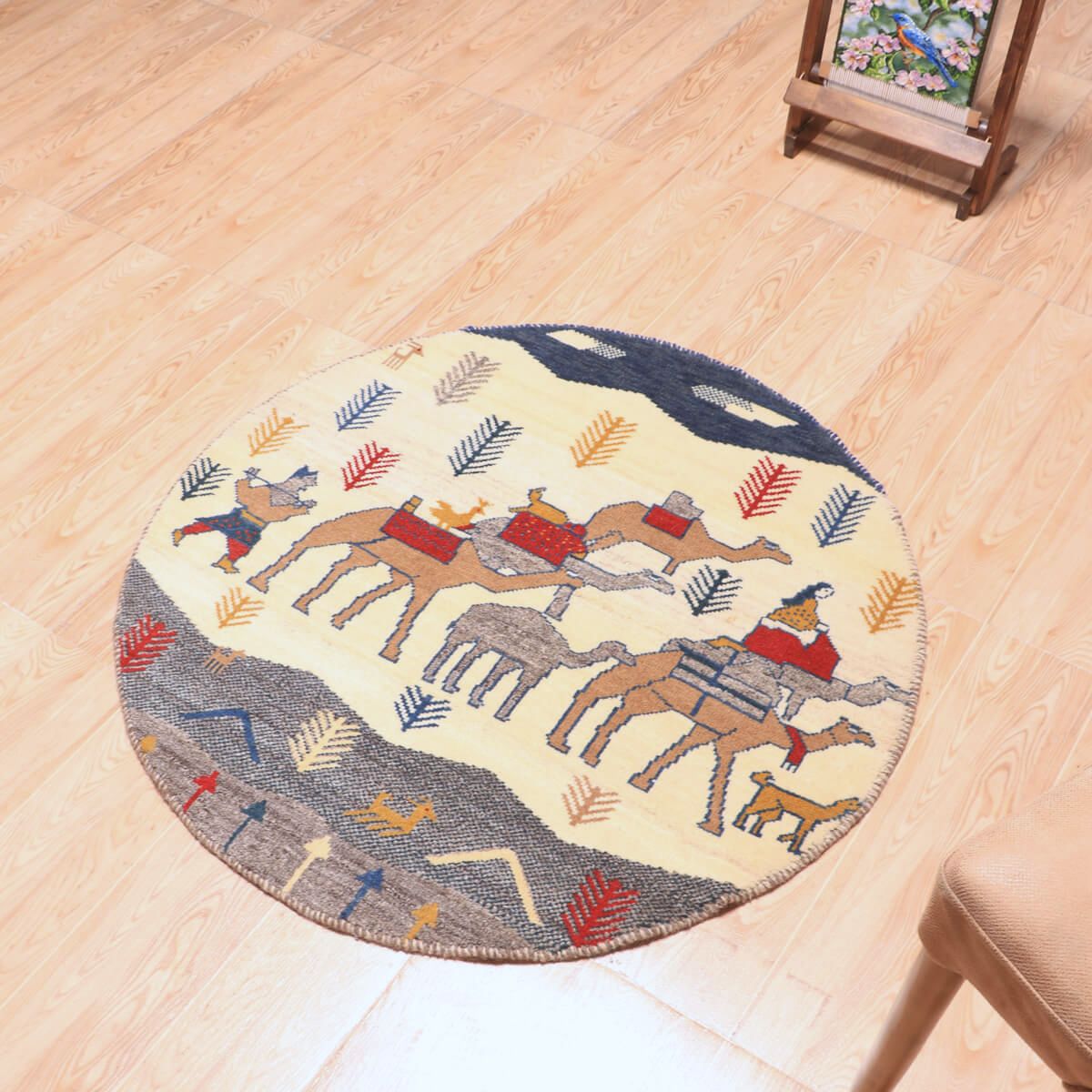 ギャッベ(ギャベ)カシュクリ 93×93cm(HM-70086)
