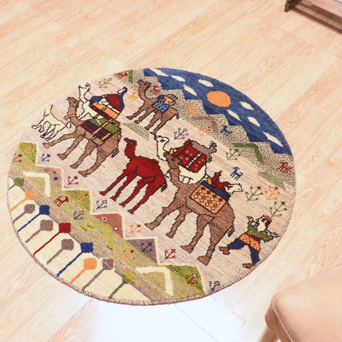 ギャッベ(ギャベ)カシュクリ 94×94cm(HM-70087)
