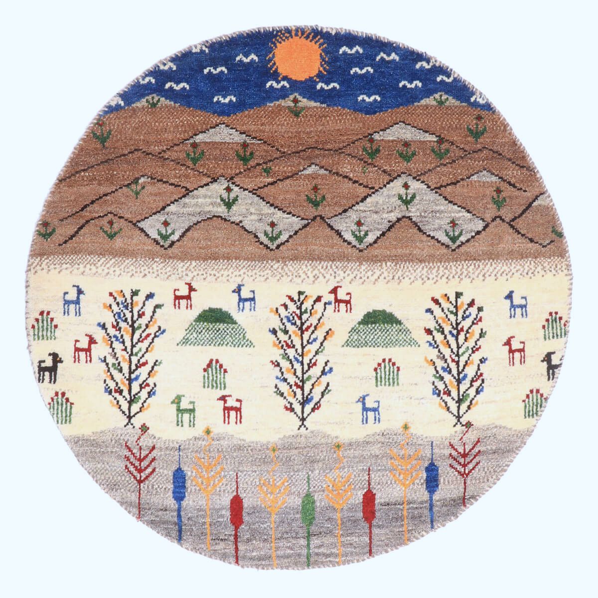 ギャッベ(ギャベ)カシュクリ 94×94cm(HM-70089)
