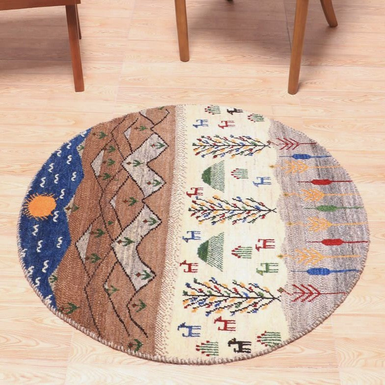 ギャッベ(ギャベ)カシュクリ 94×94cm(HM-70089)
