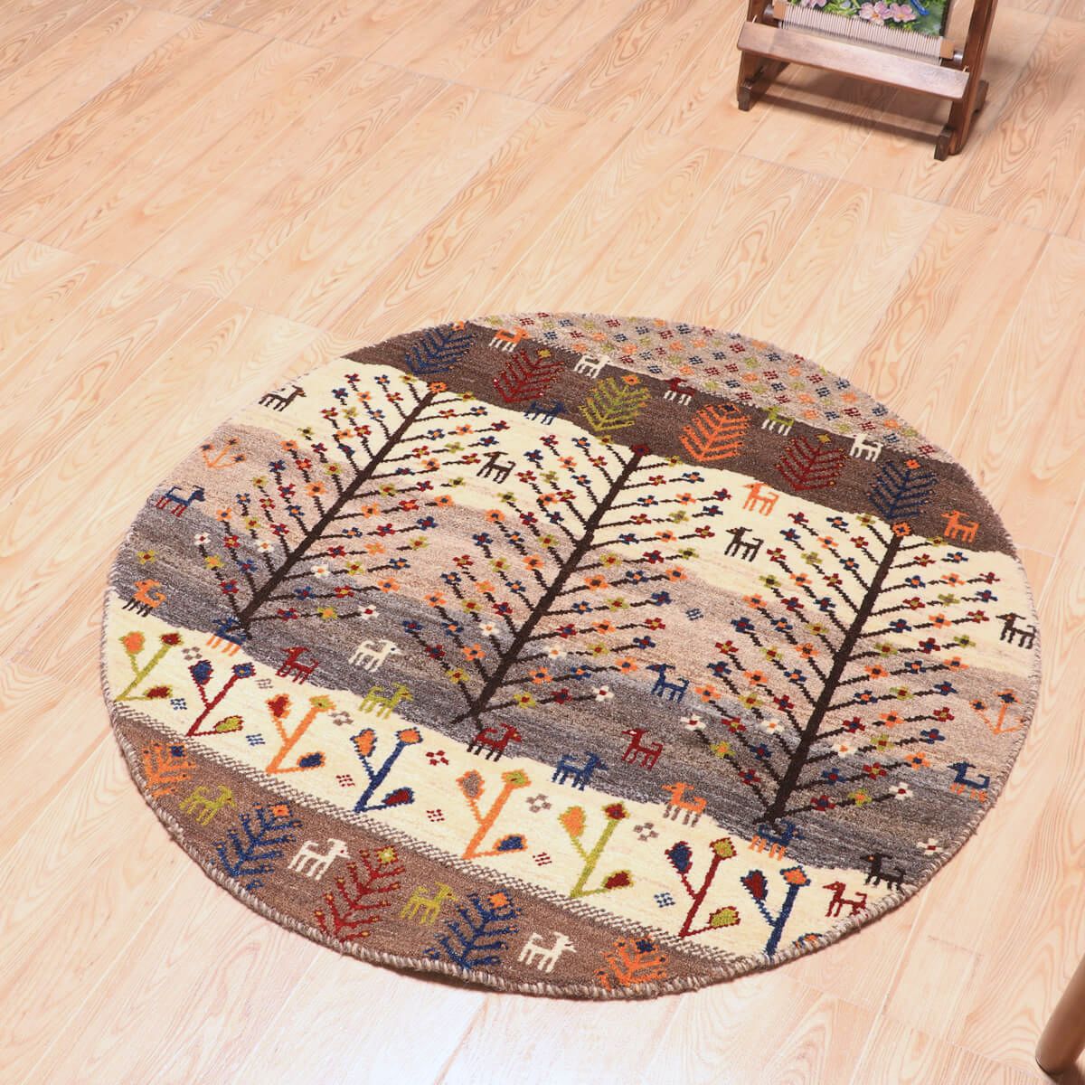 ギャッベ(ギャベ)カシュクリ 94×94cm(HM-70090)