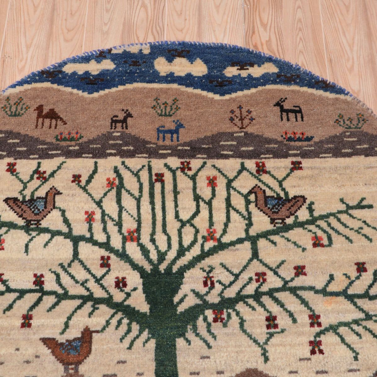 ギャッベ(ギャベ)カシュクリ 93×93cm(HM-70091)