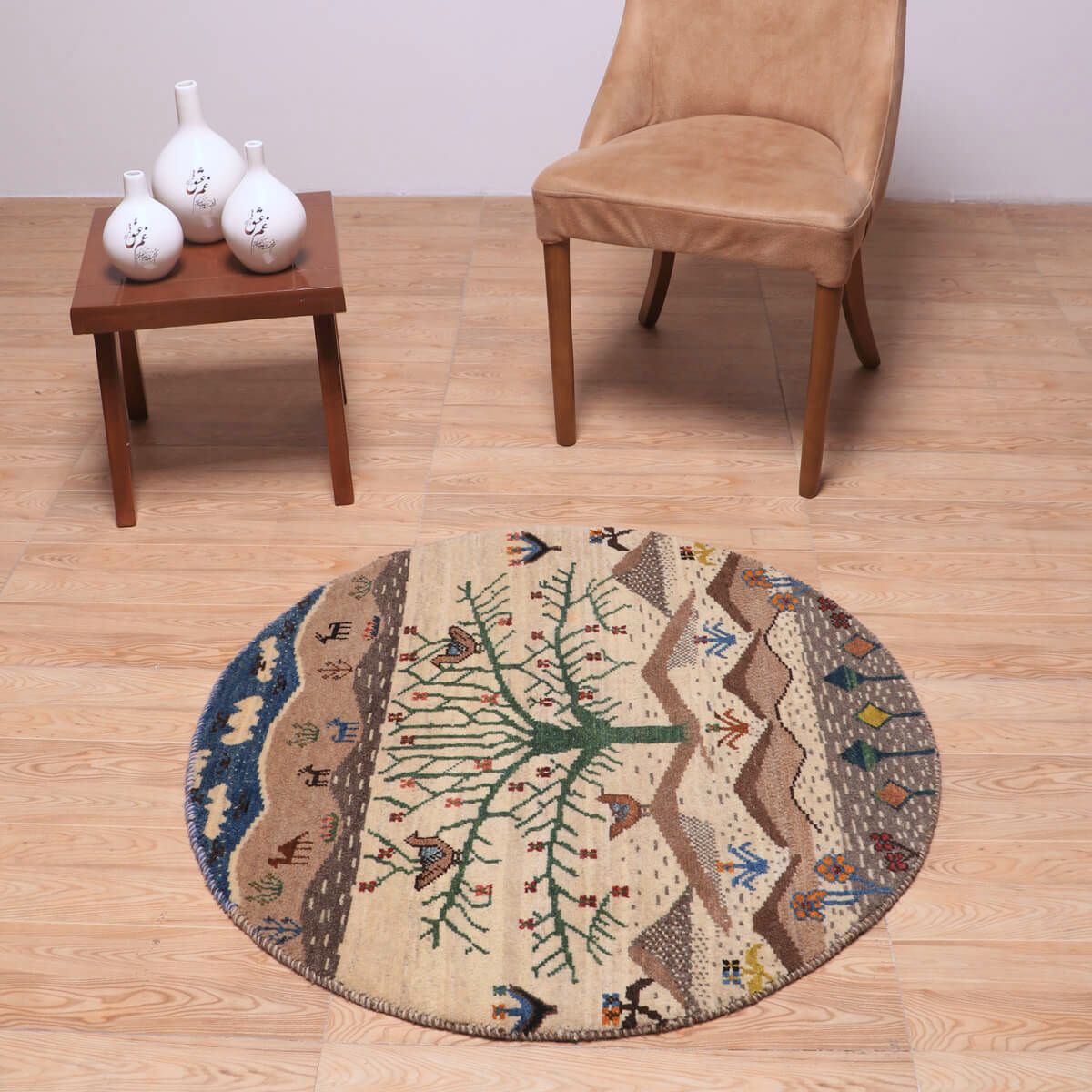ギャッベ(ギャベ)カシュクリ 93×93cm(HM-70091)