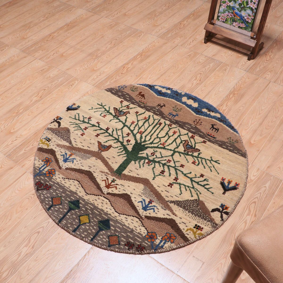 ギャッベ(ギャベ)カシュクリ 93×93cm(HM-70091)