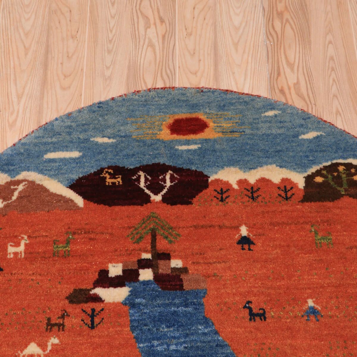 ギャッベ(ギャベ)ルリバフ 83×83cm(HM-70092)