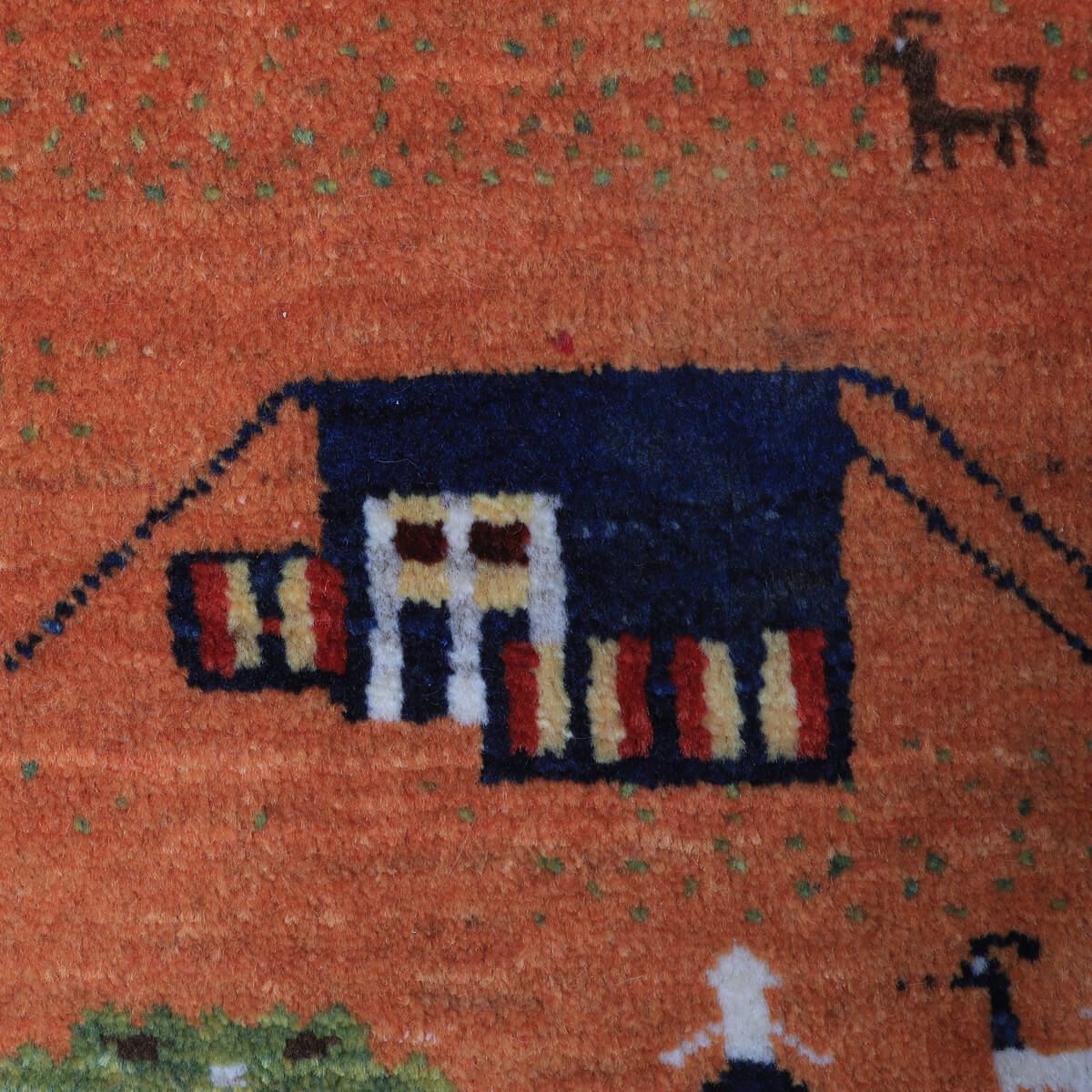 ギャッベ(ギャベ)ルリバフ 83×83cm(HM-70092)