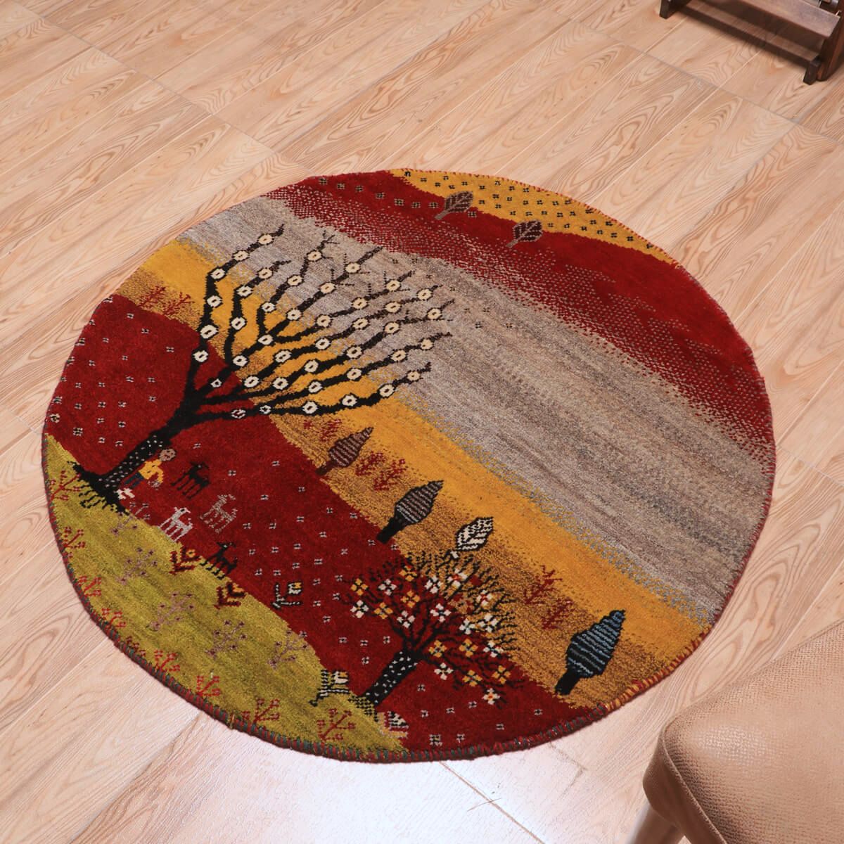 ギャッベ(ギャベ)カシュクリ 94×94cm(HM-70094)