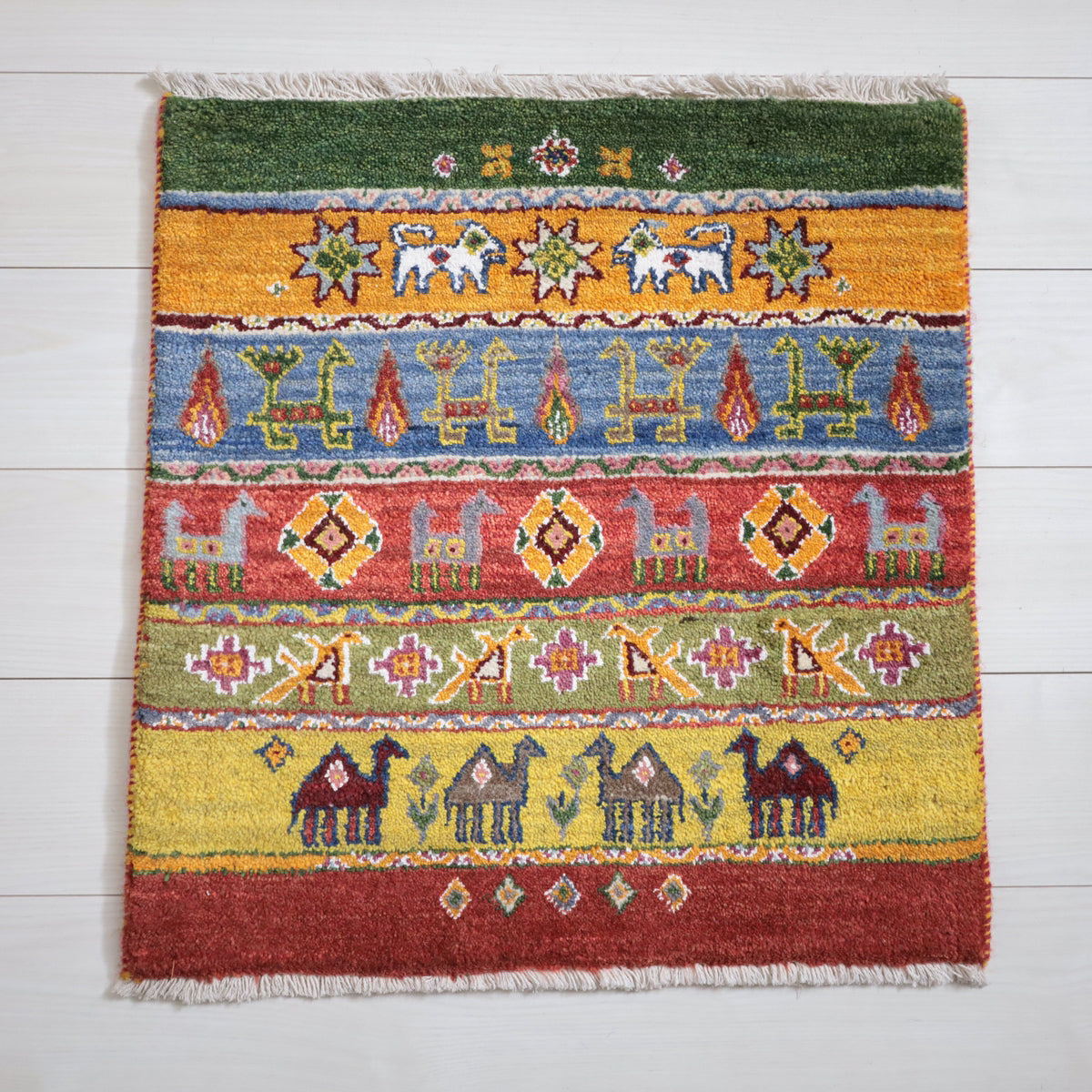 ギャッベ(ルリバフ) 64×61cm(HP-11928)