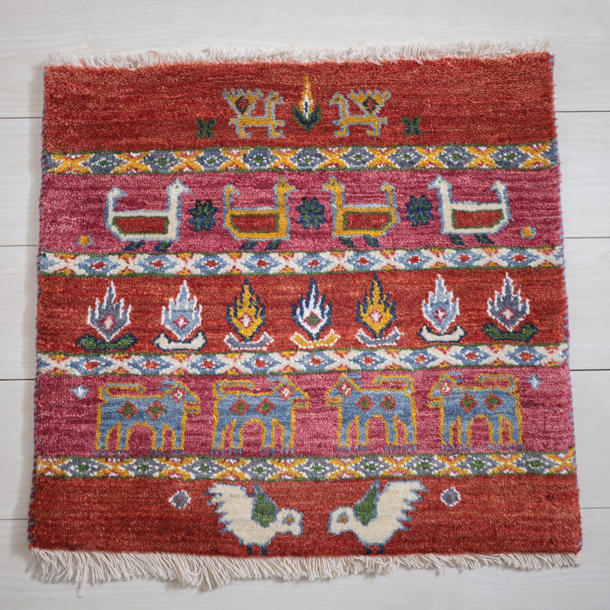 ギャッベ(ルリバフ) 56×60cm(HP-11938)