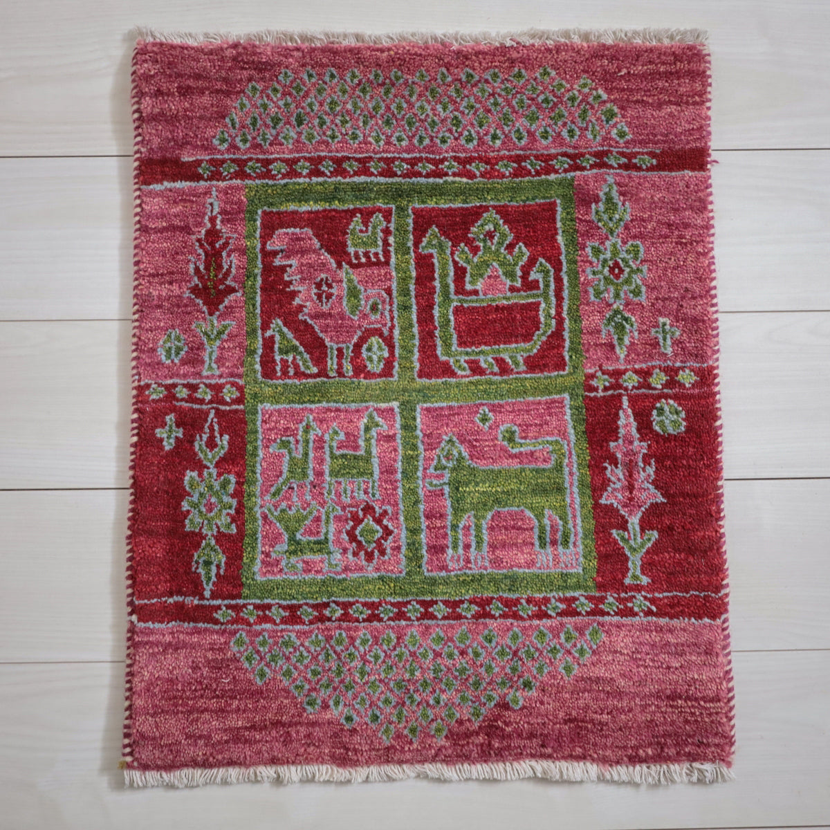 ギャッベ(ルリバフ) 65×53cm(HP-11951)